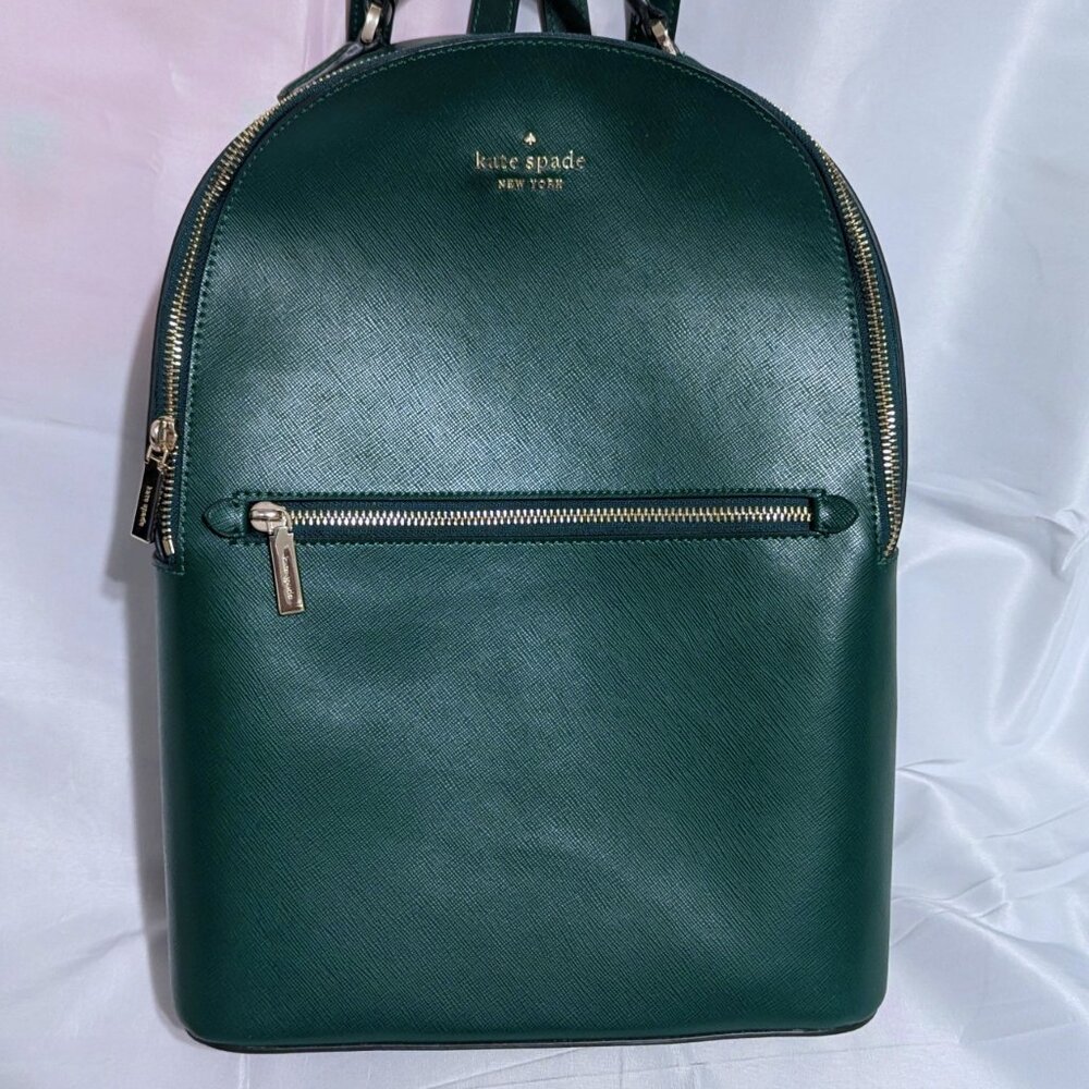 Kate Spade Perry Leather Backpack, Deep Jade